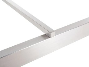 Mesa de refeições em inox e painéis de granito preto flameado 220 x 100 cm GROSSETO Beliani
