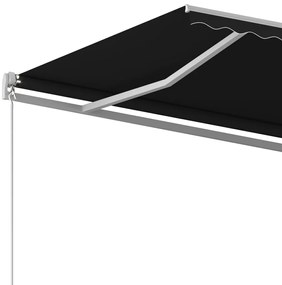 Toldo retrátil automático com postes 5x3,5 m antracite