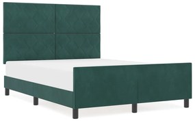 Estrutura de Cama vidaXL Verde Escuro 140x200 cm Veludo