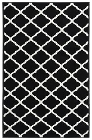 vidaXL Passadeira 100x150 cm polipropileno preto e branco