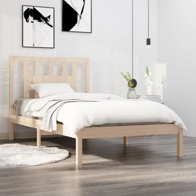 vidaXL Estrutura de cama 90 x 200 cm pinho maciço