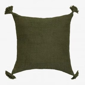 Almofada quadrada de algodão (45x45 cm) Norico verde exército - Sklum
