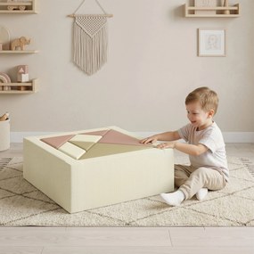 Circuito de motricidade para bebés, 9 peças, com piscina de bolas (BOLAS NÃO INCLUIDAS), módulo em espuma macia com capa em veludo canelado, multicolo