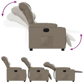 Poltrona reclinável elétrica couro artificial cor cappuccino