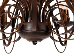 Candeeiro de candelabros inteligente castanho ferrugem 8 luzes incl. Wifi B35 - Giuseppe