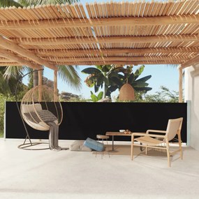 317946 vidaXL Toldo lateral retrátil para pátio 117x600 cm preto
