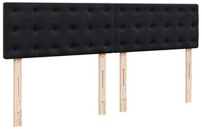 Estrutura de cama otomana com colchão 180x200 cm veludo preto