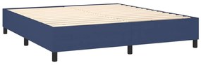 Cama box spring c/ colchão e LED 180x200 cm tecido azul