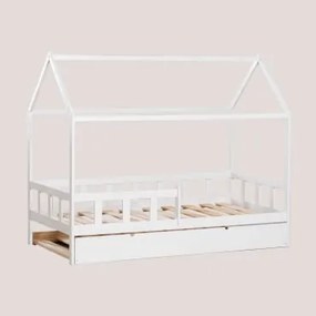 Cama de Madeira para Colchão de 90 cm Kelly Kids Madeira Branca - Sklum