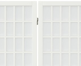 Biombo dobrável com 3 painéis estilo japonês 120x170 cm branco