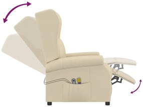 Poltrona de massagens tecido cor creme