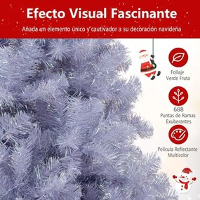 Árvore de Natal pré-iluminada de 225 cm Árvore de Natal artificial com 1300 pontas de ramos 550 luzes LED brancas quentes 8 modos Púrpura
