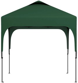 Tenda Dobrável 2,5x2,5x2,68cm Tenda de Jardim com Proteção UV 50+ Altura Ajustável com 4 Sacos de Areia Verde Escuro