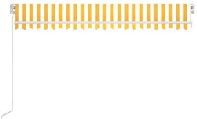 Toldo retrátil manual 400x350 cm amarelo e branco