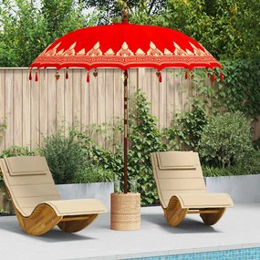 vidaXL Parasol Balinês Vermelho (210-220) x 260 cm