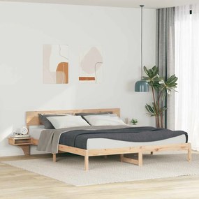 vidaXL Estrutura da Cama Castanho Madeira de pinho maciça