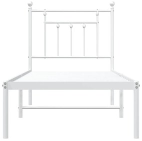 Estrutura de cama com cabeceira 75x190 cm metal branco