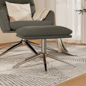 vidaXL Apoio de pés tecido de microfibra 60x60x35 cm cinza-escuro