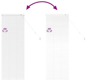 Persiana de Janela com cortinas Outros Manual Branco 80 x 130 cm Alumí