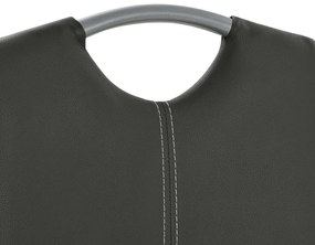 Cadeiras de jantar cantilever 2 pcs couro artificial cinzento