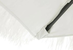 Guarda-sol de jardim com poste de aço 324x324x247 cm branco