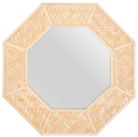 Espelho de Parede 81 X 6,5 X 81 cm Natural Bambu