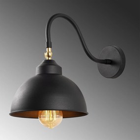 Candeeiro de Parede Saglam – Preto – 21 x 32 cm