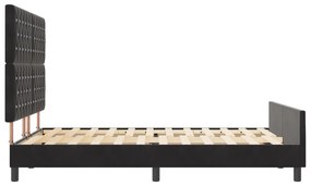 Estrutura de Cama de Veludo Preto vidaXL 140x200 cm