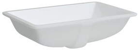 Lavatório casa de banho retangular 60x40x21 cm cerâmica branco