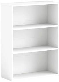 HOMCOM Estante de 3 Níveis Estante para Livros com 2 Prateleiras Ajustáveis para Sala de Estar Escritório Quarto 60x24x80 cm Branco | Aosom Portugal