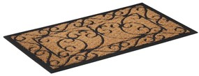 Tapete de porta retangular 45x75 cm borracha e fibra de coco