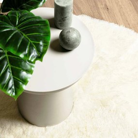 Tapete shaggy de pelo alto NAVARRA 160x160 cm poliéster creme