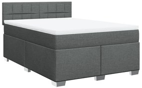 Cama com molas/colchão 160x200 cm tecido cinzento-escuro
