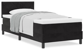 Cama Box com Colchão vidaXL Preto 100x200 cm Veludo