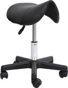 HOMCOM Taburete de Massagem com Sela Ergonómica e Altura Regulável 43-55 cm Rodas 360° Preto | Aosom Portugal