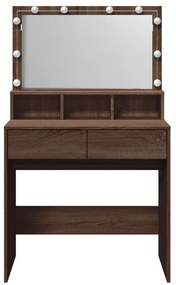 Toucador com LED 80x41x134,5 cm carvalho castanho