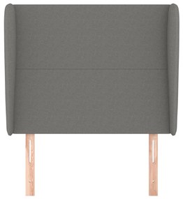 Cabeceira cama c/ abas tecido 83x23x118/128 cm cinzento-escuro