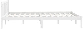 Estrutura de cama em pinho maciço 160x200 cm branco