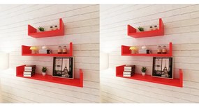 275990 vidaXL Prateleiras de parede 6 pcs vermelho