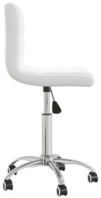 Cadeira de escritório giratória couro artificial branco