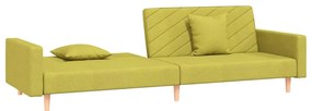 Sofá-cama 2 lugares com duas almofadas tecido verde