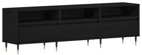 Armário para TV vidaXL Preto Carvalho 150x30x44,5 cm Madeira Reestrutu