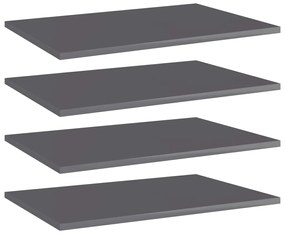 vidaXL Prateleiras para estante 4 pcs 60x40x1,5cm contraplacado cinza