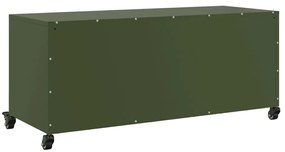 Móvel de TV 100,5x39x43,5 cm aço verde-azeitona