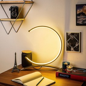 Candeeiro de Mesa Moon – Dourado – 35x34x4 cm