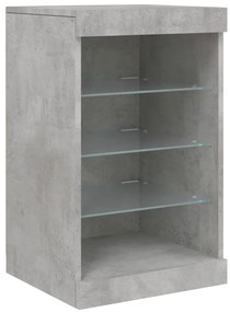 Aparador com luzes LED 41x37x67 cm cinzento cimento