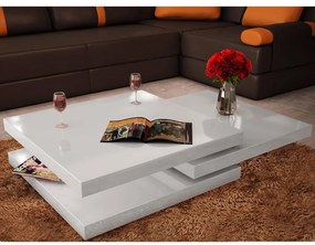 vidaXL Mesa de centro 3 níveis branco brilhante