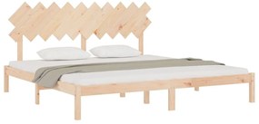 Estrutura de cama 200x200 cm madeira maciça