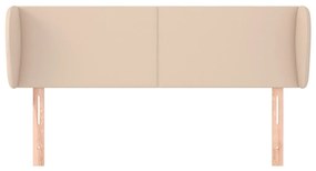 Cabeceira cama abas couro artificial 147x23x78/88 cm cappuccino