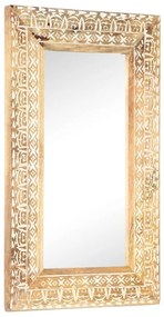 vidaXL Espelho esculpido à mão 80x50x2,6cm madeira de mangueira maciça